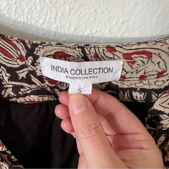 Emerson Fry Olympia Blouse Paisley Black + Clay Satin - Picture 6 of 11